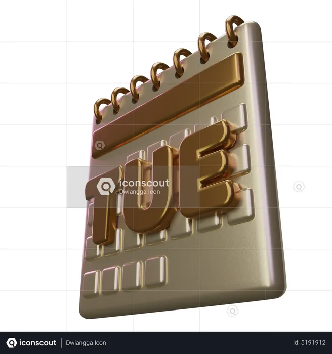 Tuesday Calendar  3D Icon