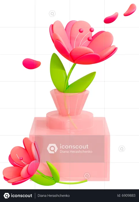 Tulip Flower Vase  3D Icon