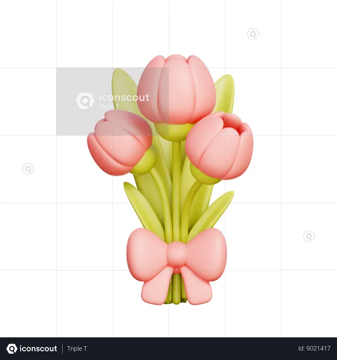 Tulip Flowers  3D Icon