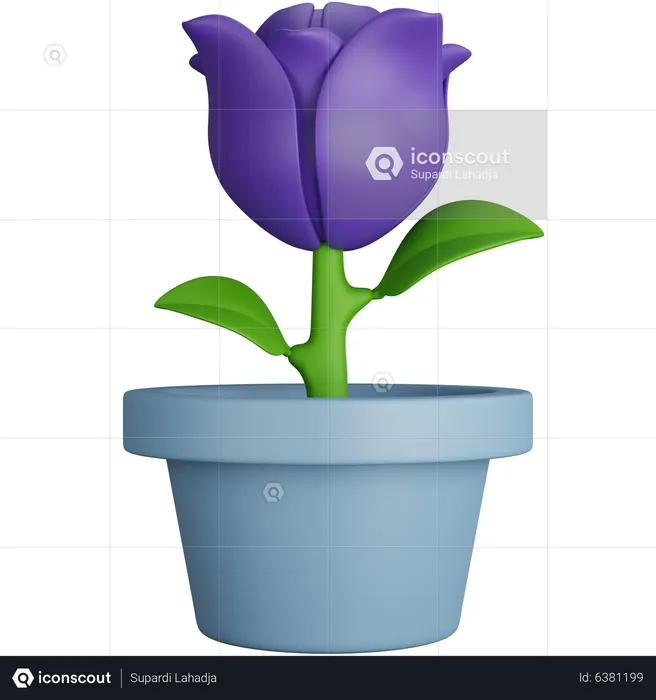 Tulip Pot  3D Icon
