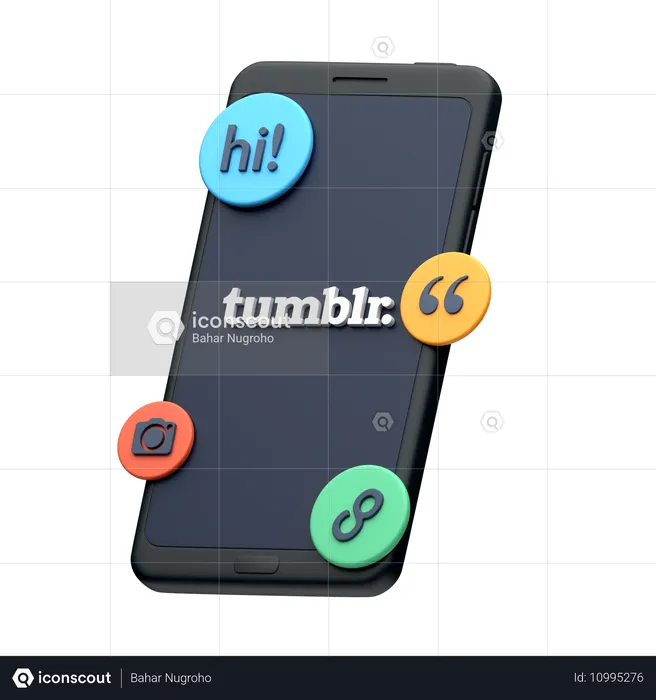 Tumblr auf dem Smartphone Logo 3D Icon