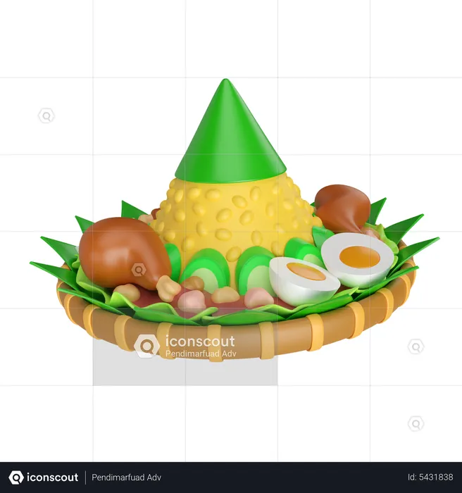 Tumpeng  3D Icon