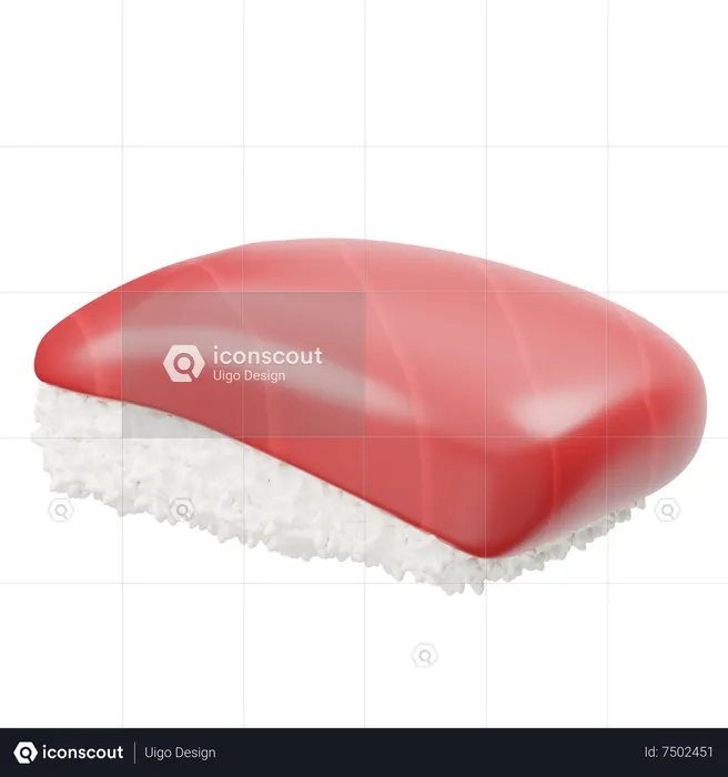 Tuna Nigiri Sushi  3D Icon