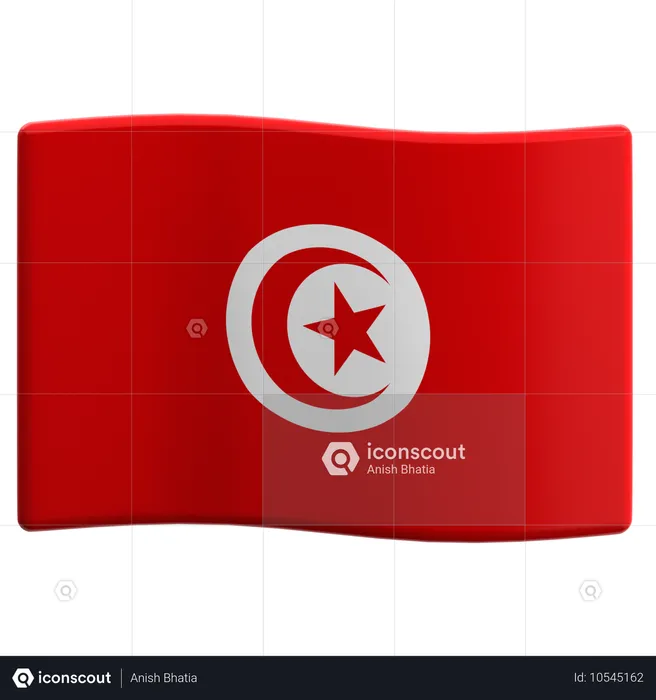 Tunesien Flag 3D Icon