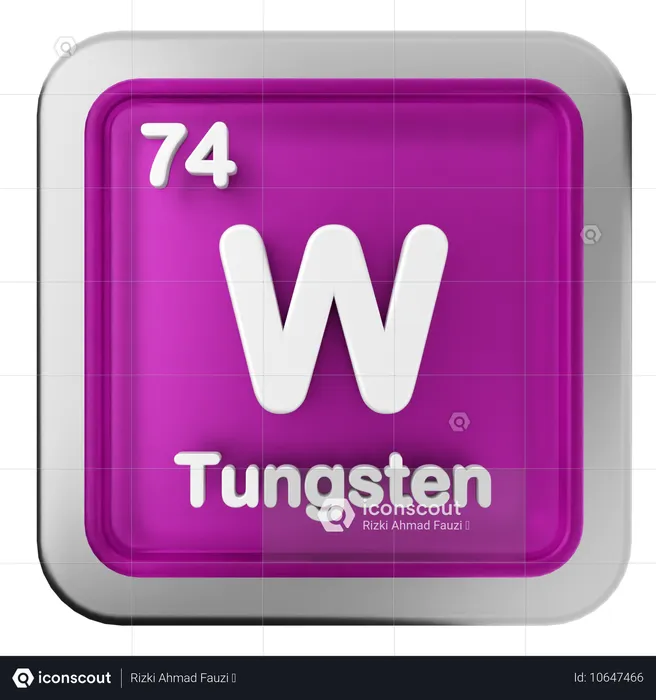 Tableau périodique du tungstène  3D Icon