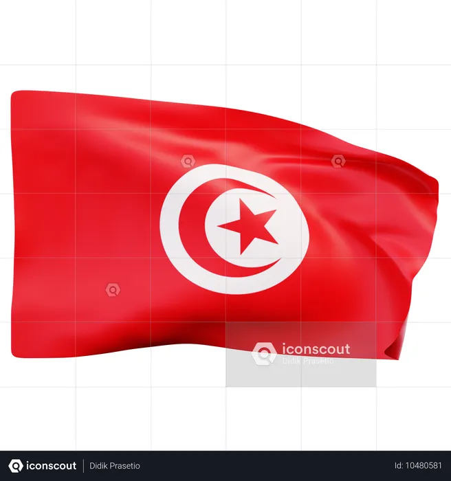 チュニジアの国旗 Flag 3D Icon