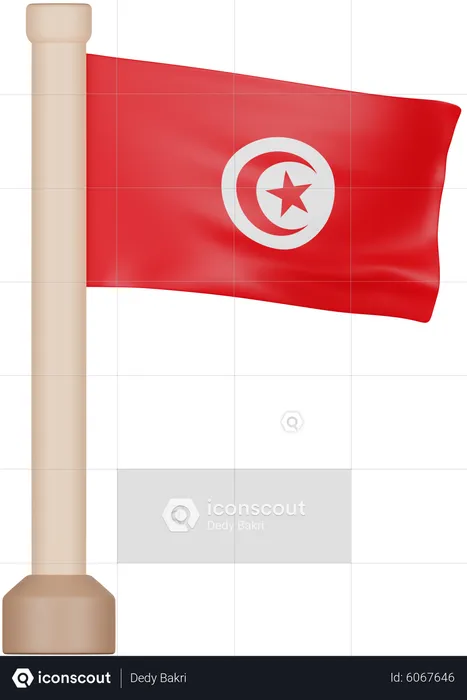 Tunisia Flag Flag 3D Icon