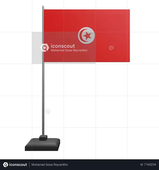 Tunisia Flag  3D Icon