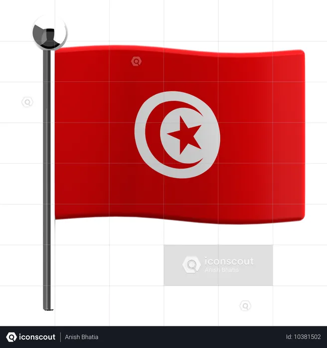 Tunisie Flag 3D Icon