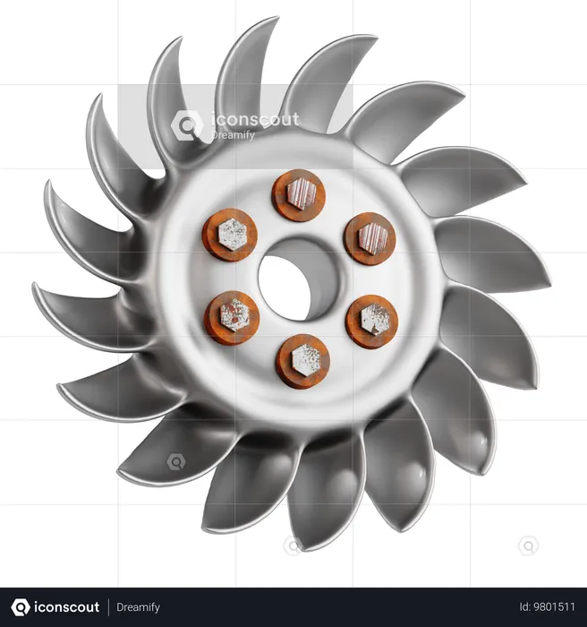 Turbina de agua moderna  3D Icon