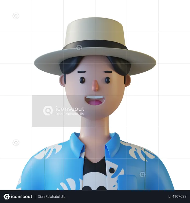 Turista masculino  3D Illustration