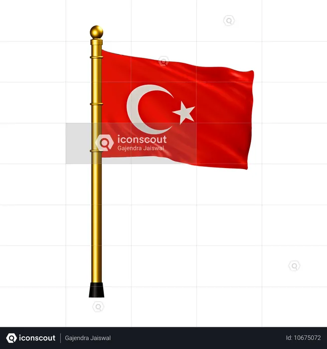 Türkei Flagge Flag 3D Icon