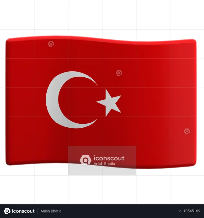 Turkey Flag 3D Icon