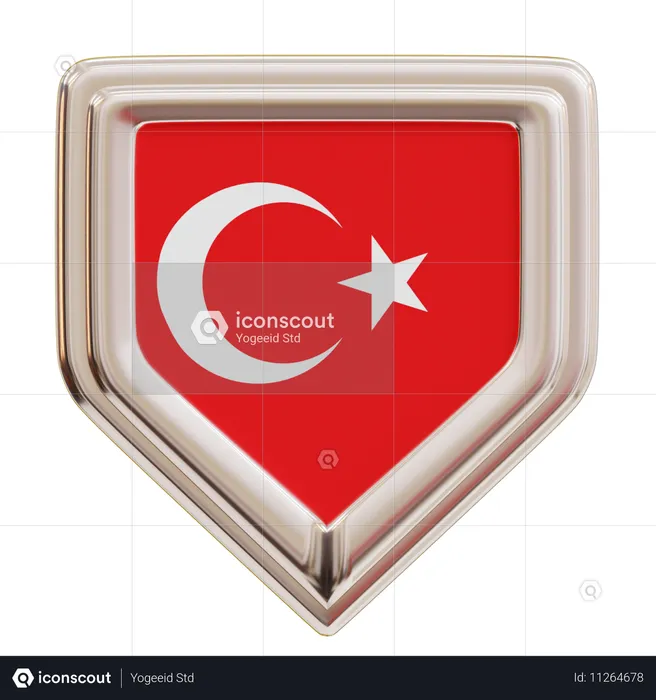 터키 국기 Flag 3D Icon