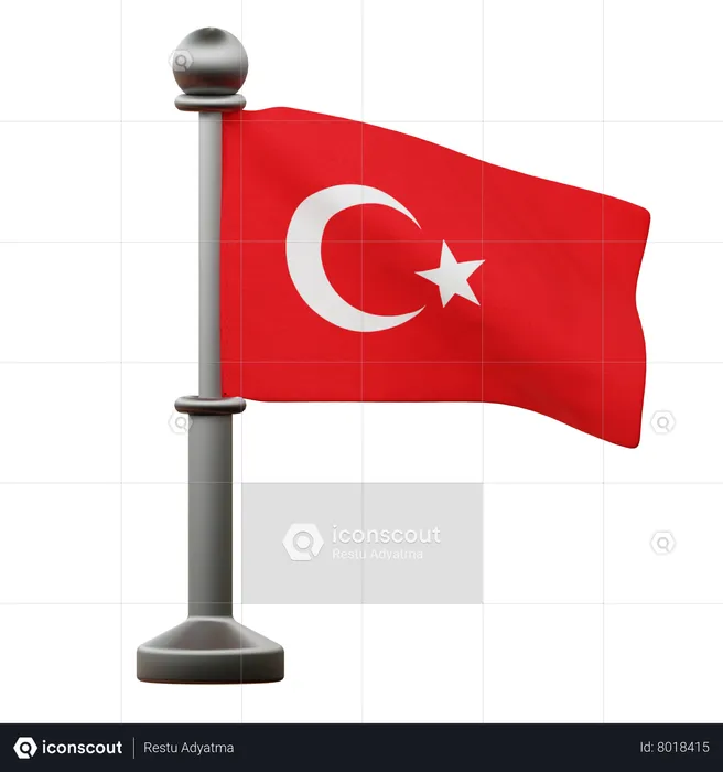 Turkey Flag Flag 3D Icon