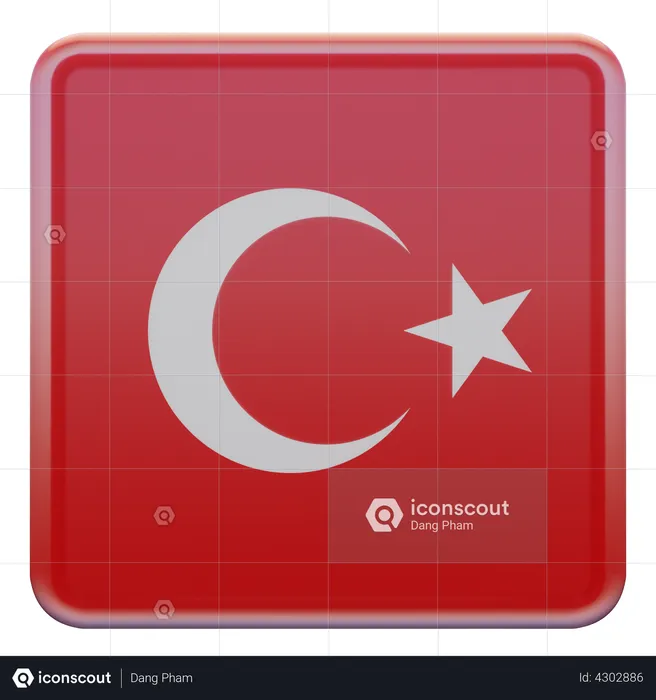 Turkey Flag Flag 3D Illustration