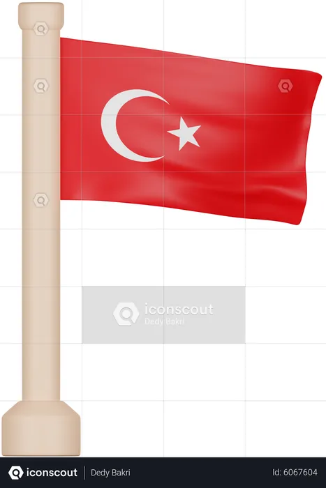 Turkey Flag Flag 3D Icon