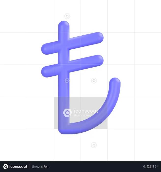 Turkish Lira  3D Icon