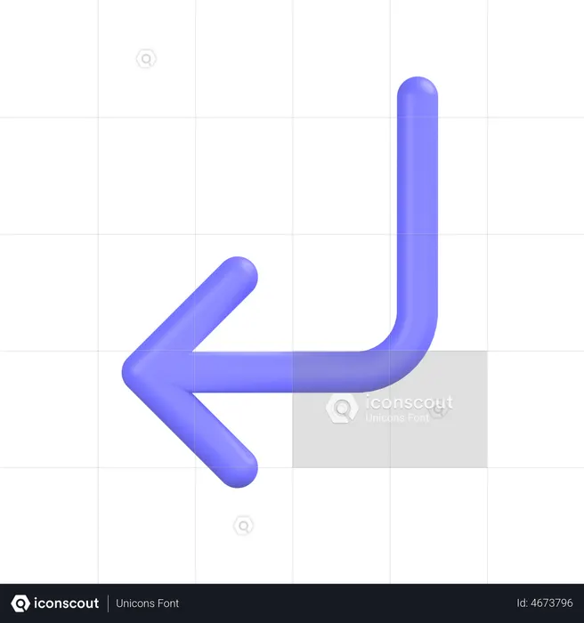 Turn-Down-Left 3D Icon Download In PNG, OBJ Or Blend Format