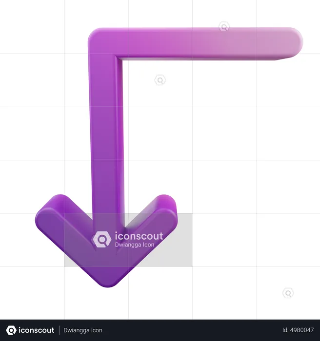 Turn Down Left  3D Icon