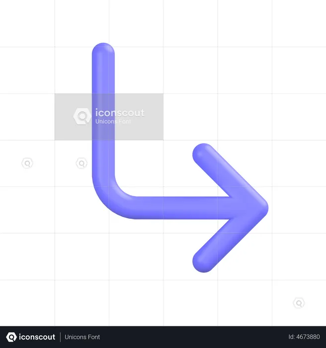 Turn-down-right  3D Icon