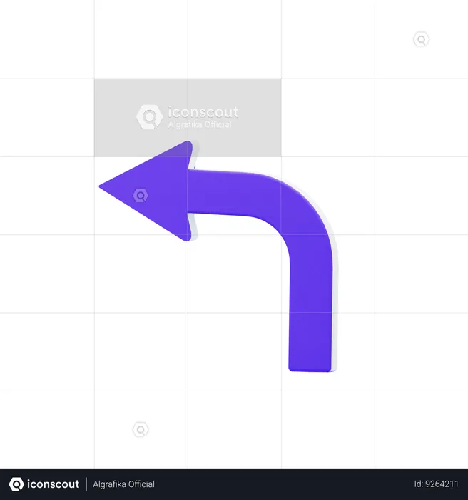 Turn Left  3D Icon