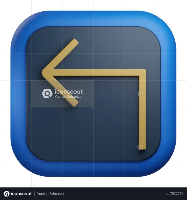 Turn Left Arrow  3D Icon