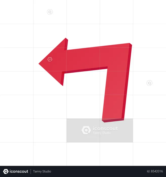 Turn left arrow  3D Icon