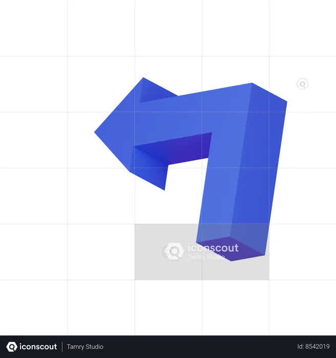 Turn left arrow  3D Icon