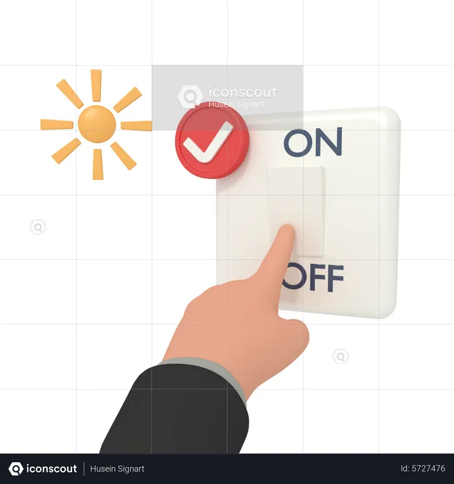 Turn On Off Switch  3D Icon