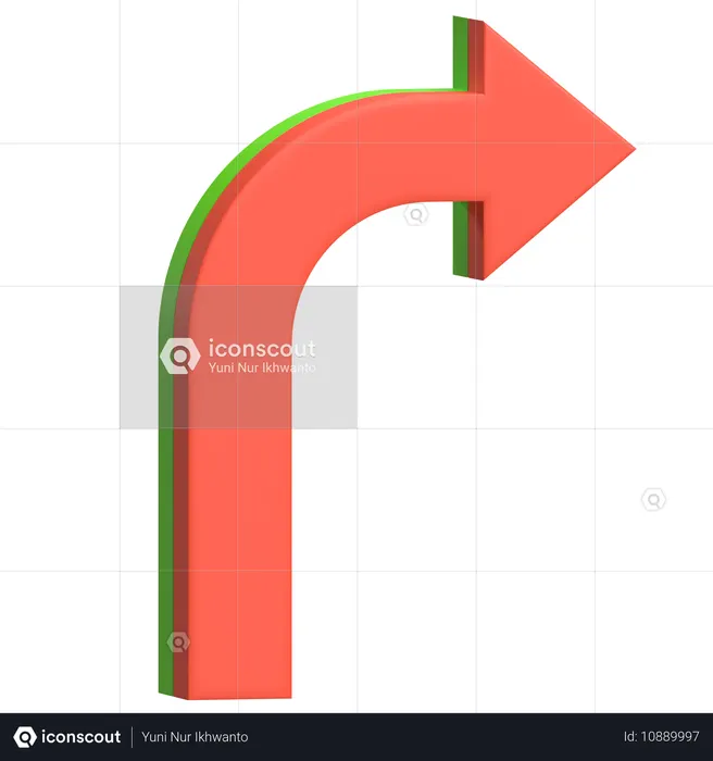Turn Right  3D Icon