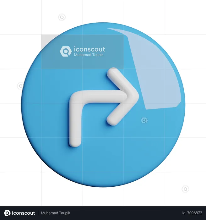 Turn Right  3D Icon