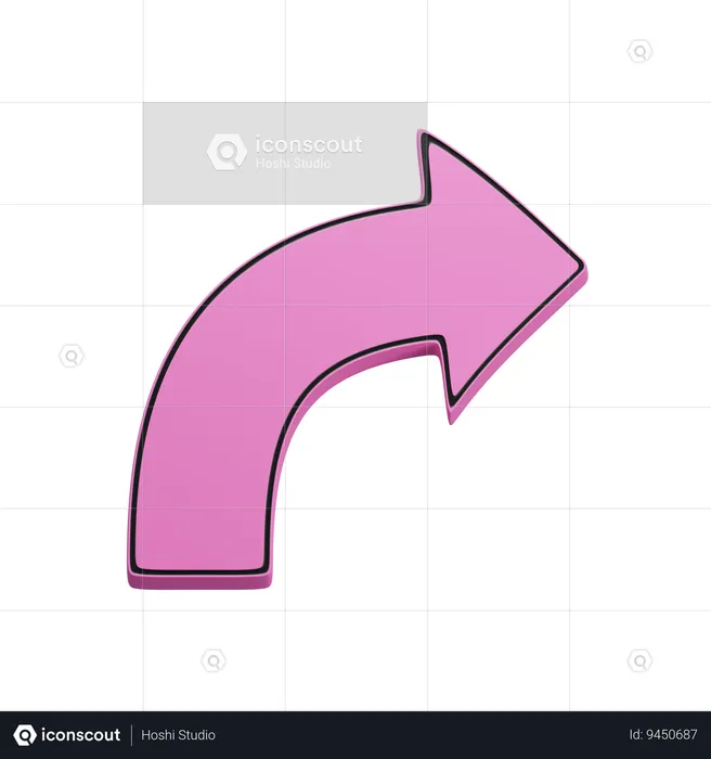 Turn right arrow  3D Icon