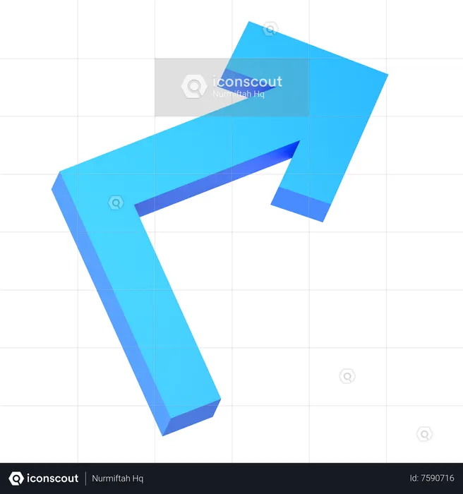 Turn Right Arrow  3D Icon