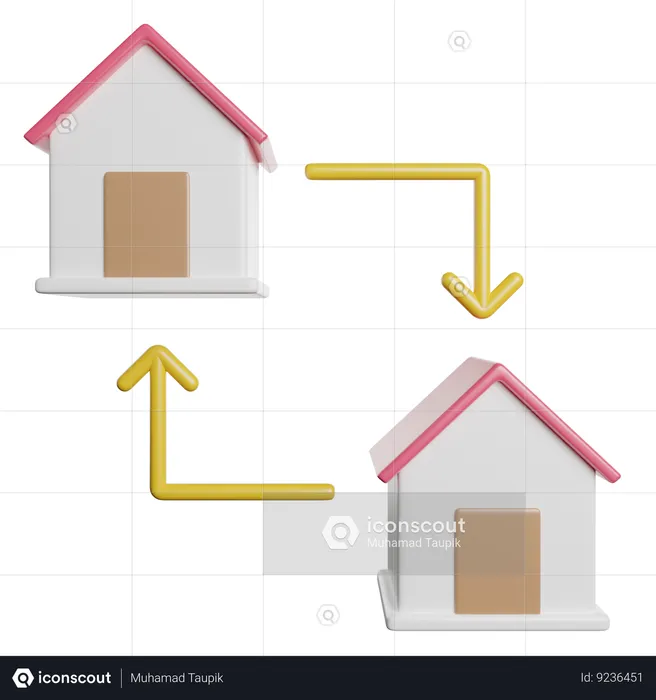 Turno em casa  3D Icon