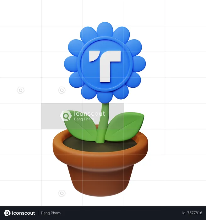 Tusd Crypto Plant Pot  3D Icon
