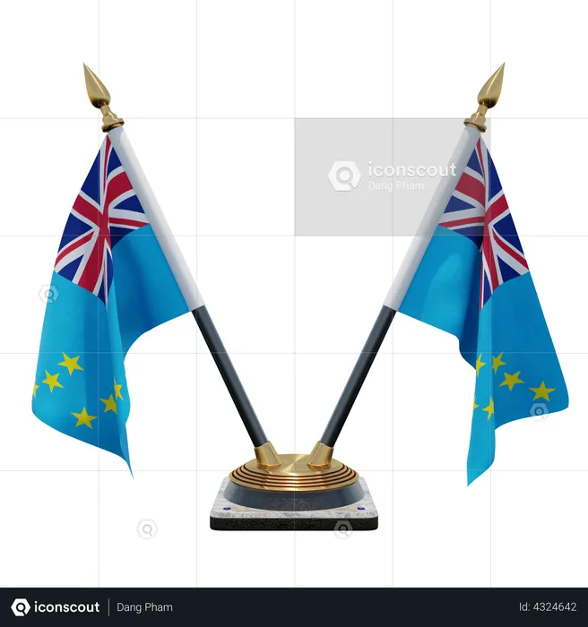 Tuvalu Double Desk Flag Stand Flag 3D Flag