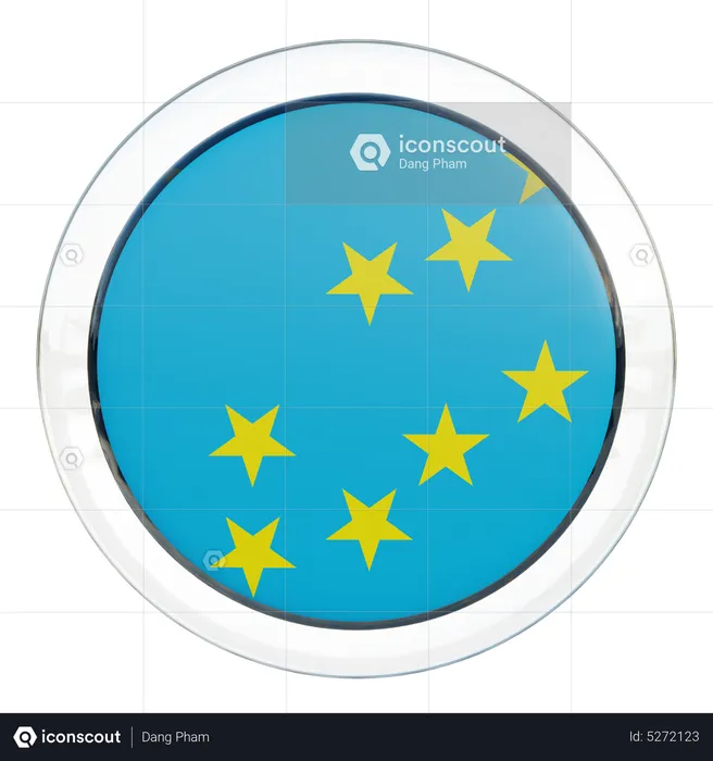 Drapeau rond des Tuvalu Flag 3D Icon