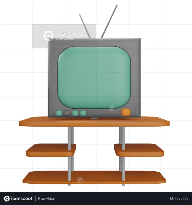 Tv And Rack  3D Icon