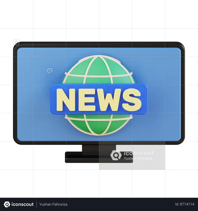 TV News  3D Icon