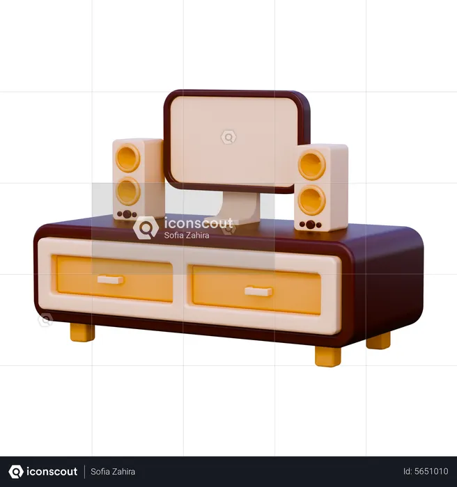 Tv Table  3D Icon