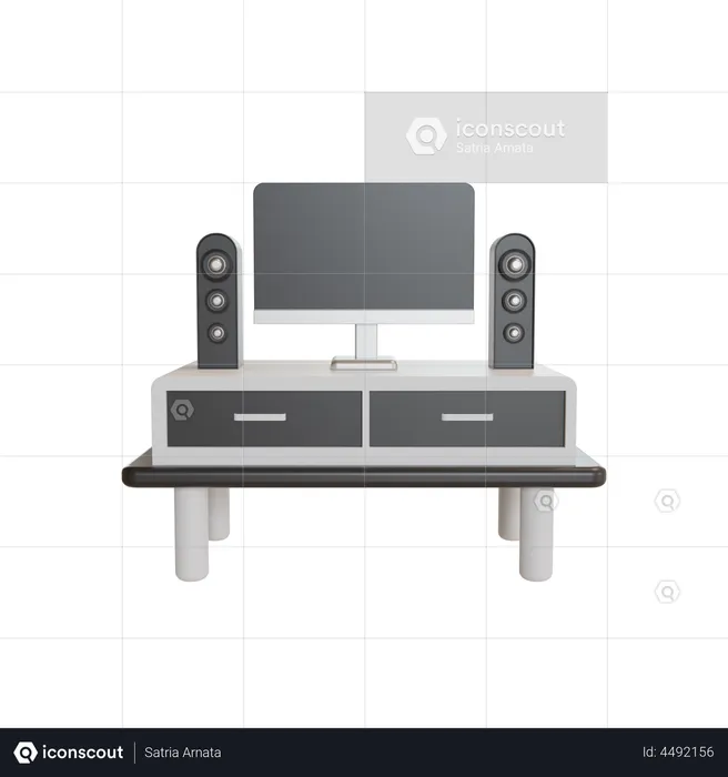 Tv Table  3D Illustration