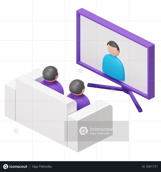 Tv Watching 3D Illustration