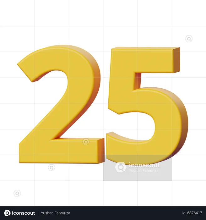 Twenty Five Number  3D Icon