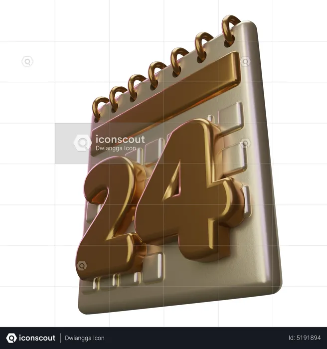 Twenty Four Calendar  3D Icon