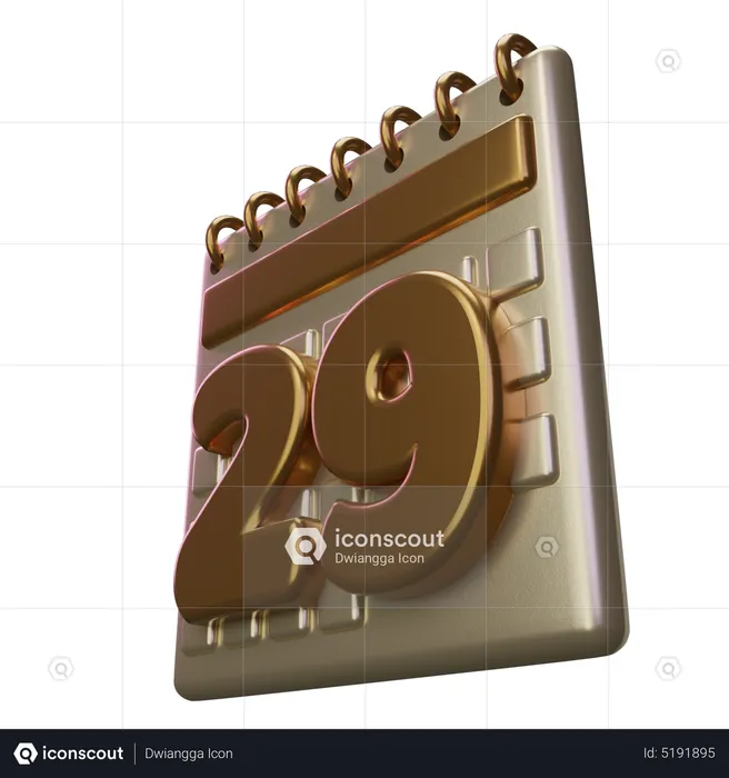 Twenty Nine Calendar  3D Icon