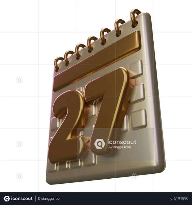 Twenty Seven Calendar  3D Icon