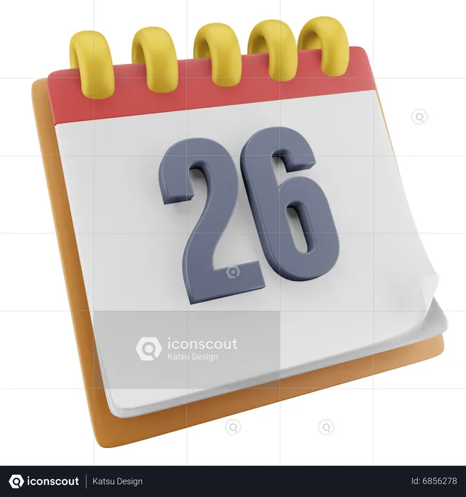 Twenty Six Date  3D Icon