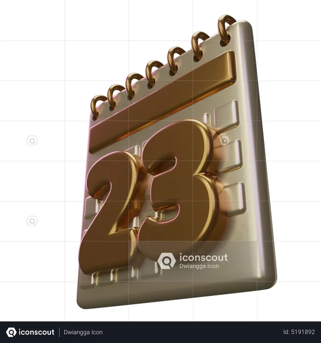 Twenty Three Calendar  3D Icon
