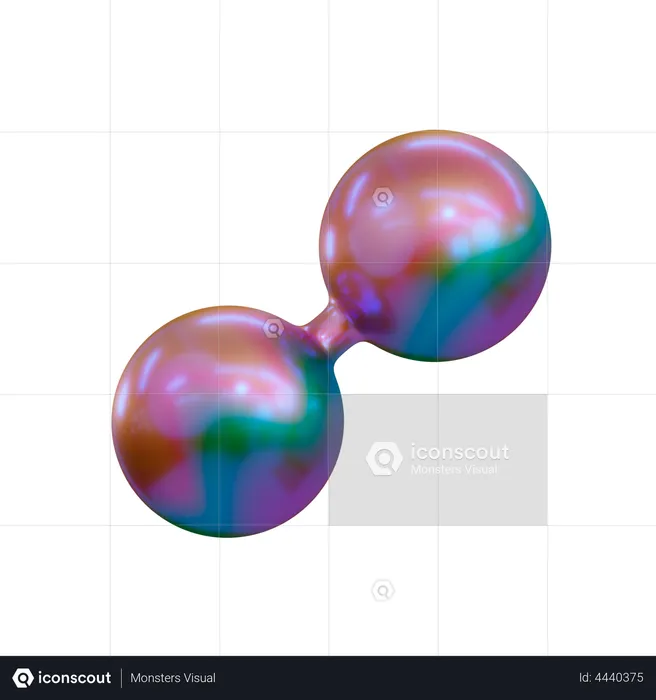 Twin Jointed Spheres  3D Illustration